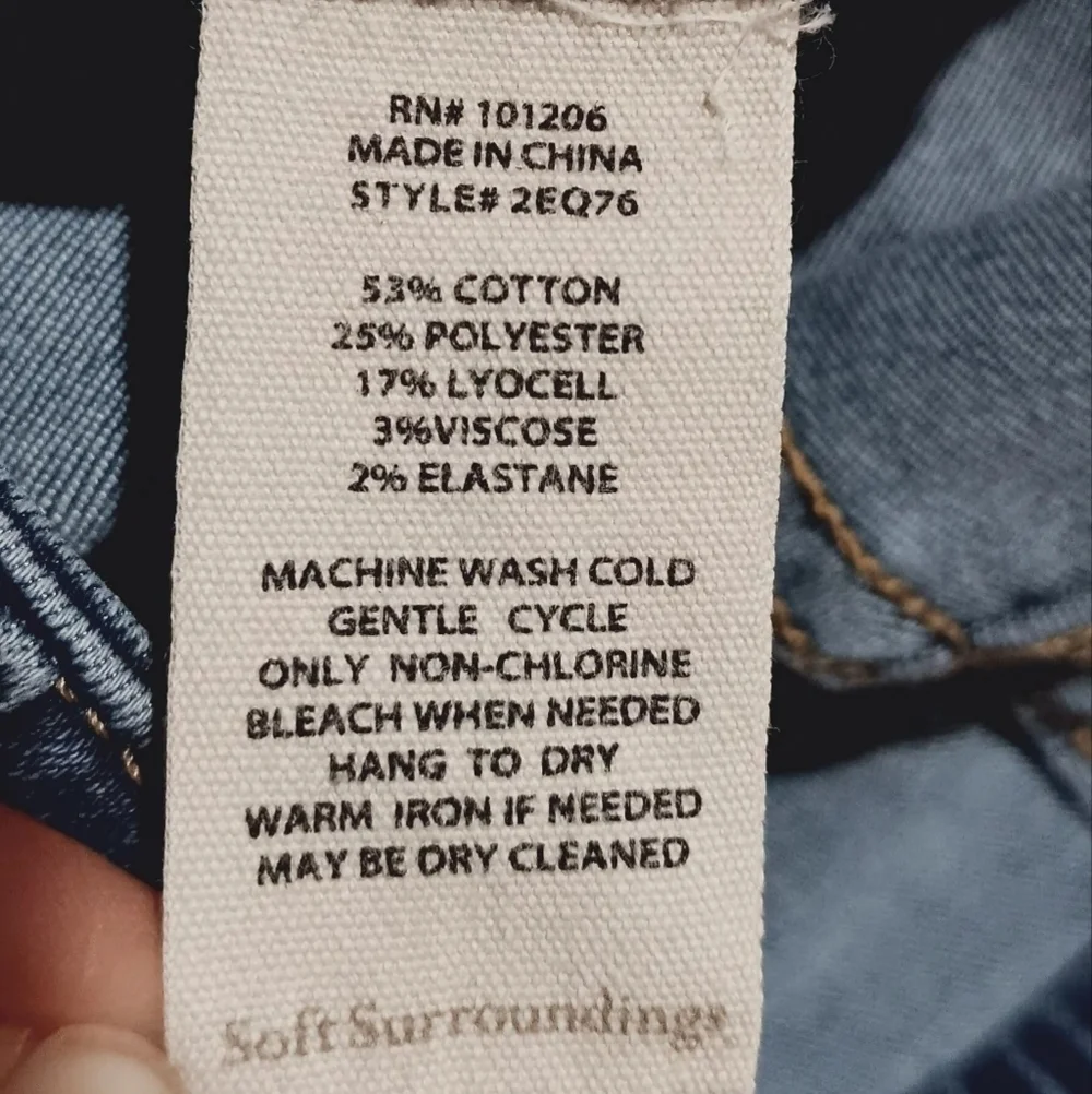 Soft Surroundings Denim Pull-On high waist, Pants Size M